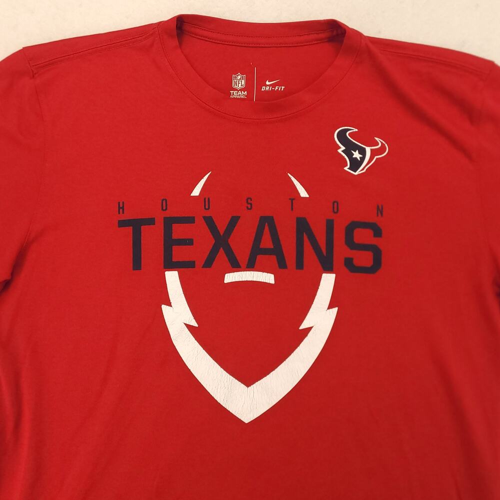 Nike Houston Texans Graphic Short Sleeve Football T Shirt Mens Size M Red
